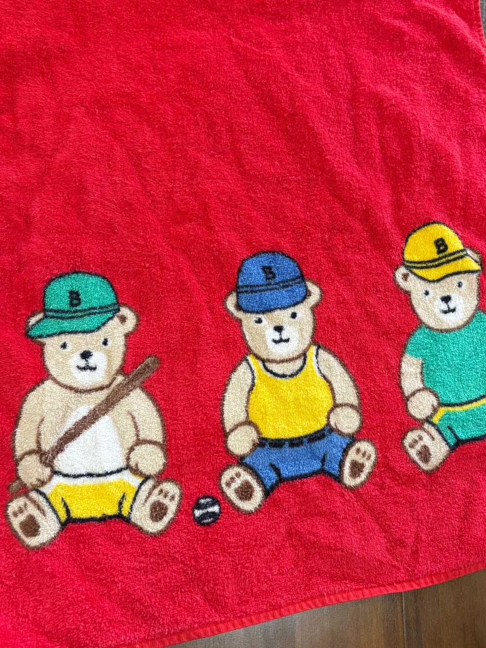 Vintage Hilasal Baseball Teddy Bears Bath/Swim towel